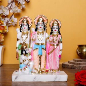 Exquisite Ram Darbar Marble Idol Showpiece for Home Decor (Marble) – 9 Inch