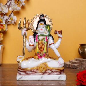 Lord Shiva Idol Statu for home and office (Marble) - 9 Inch