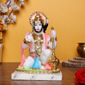 The Lord Hanuman idol showpiece idol for home & office (Marble) - 9 inch