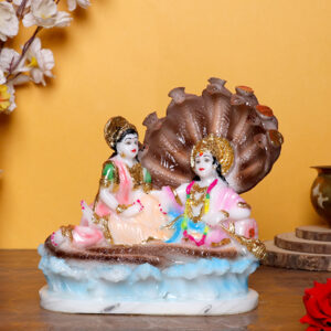 Vishnu & Laxmi Idol Showpiece for home & office - (Marble) - 9 inch