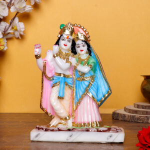 Vishnu & Laxmi Idol Showpiece for home & office - (Marble) - 9 inch