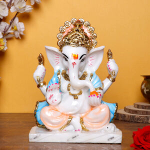 This exquisite Lord Ganesh idol showpiece idol for home & office (Marble) – 9 inch