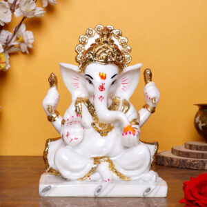 This exquisite Lord Ganesh idol showpiece idol for home & office (Marble) – 9 inch