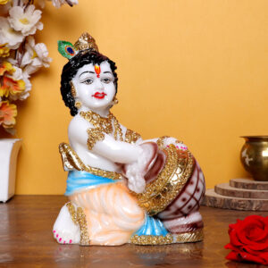 This exquisite Makhan Chor idol showpiece idol for home & office (Marble) – 9 inch