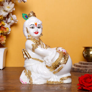 This exquisite Makhan Chor idol showpiece idol for home & office (Marble) – 9 inch