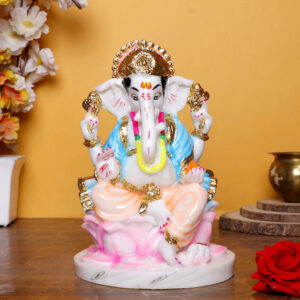 Lord Ganesh Idol Showpiece for home & office (Marble) - 9 inch