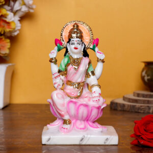 Divine Marble Goddess Maa Laxmi Idol – 7 Inch Showpiece for Study Room, Home & Office