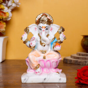 Lord Ganesh Idol Showpiece for home & office (Marble) - 7 inch