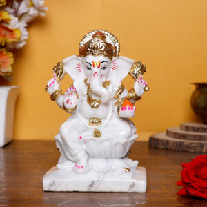 Lord Ganesh Idol Showpiece for home & office (Marble) - 7 inch
