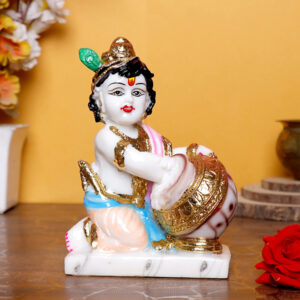 This exquisite Makhan Chor idol showpiece idol for home & office (Marble) – 7 inch