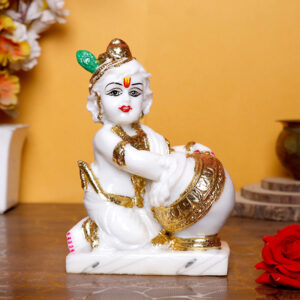 This exquisite Makhan Chor idol showpiece idol for home & office (Marble) – 7 inch