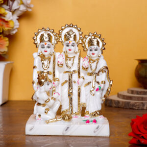 Exquisite Ram Darbar Marble Idol Showpiece for Home Decor (Marble) – 7 Inch