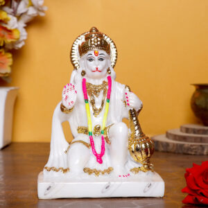 The Lord Hanuman idol showpiece idol for home & office (Marble) - 7 inch