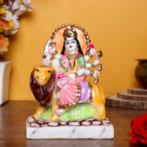 Goddess Maa Durga Idol Showpiece for home and office (Marble) - 7 Inch