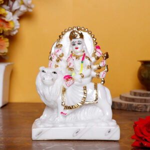 Goddess Maa Durga Idol Showpiece for home and office (Marble) - 7 Inch