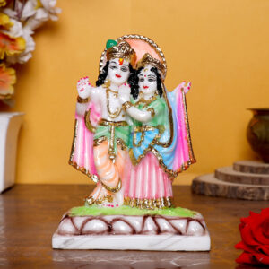 Vishnu & Laxmi Idol Showpiece for home & office - (Marble) - 7 inch
