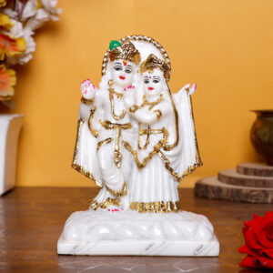 Vishnu & Laxmi Idol Showpiece for home & office - (Marble) - 7 inch