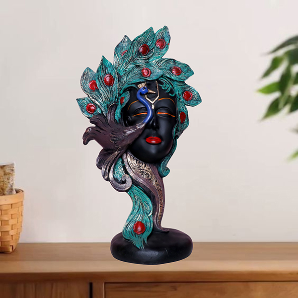 Antique Krishna Idol Showpiece for Home Decor (Polyresin) – 20 Inch