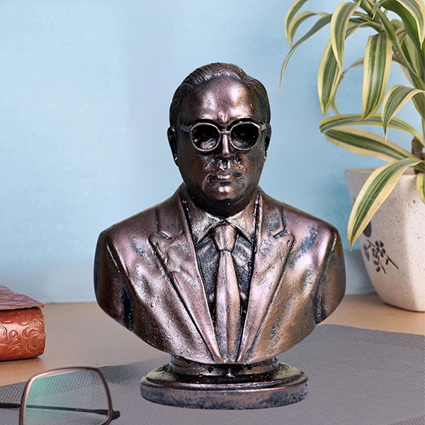 Dr. Ambedkar Bronze Finish Bust Statue – 5 Inch