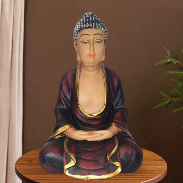 Meditating Buddha Statue Spiritual Resin Sculpture for Home -12 Inch