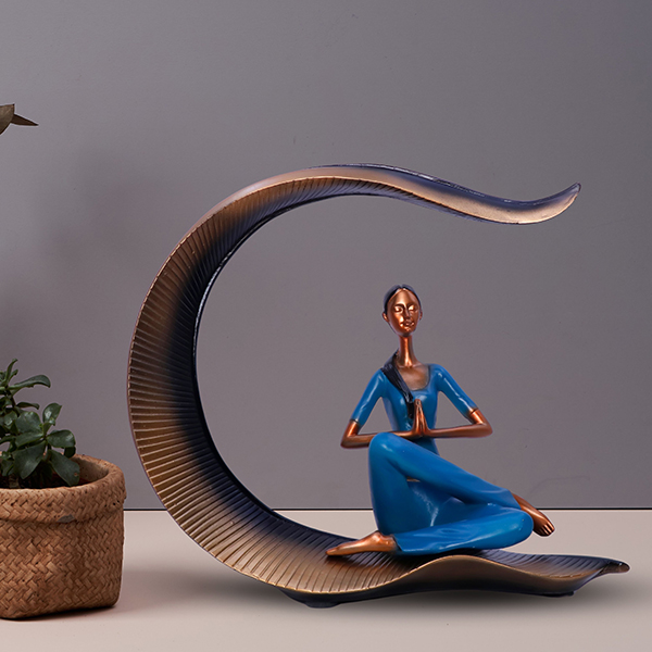 Graceful Yoga Meditation Sculpture – Artistic Resin Figurine for Home & Office Decore (L-27cm,B-10cm,H-24cm)